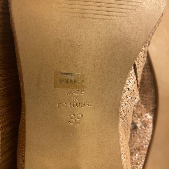 Unity in Diversity Brown Gold Metallic Leather Side Zip Sandal - Picture 9 of 11